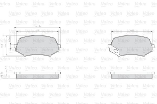 29240 VALEO Front Axle Height: 56,6mm, Width: 123mm, Thickness: 17,5mm Brake pads 872240 buy