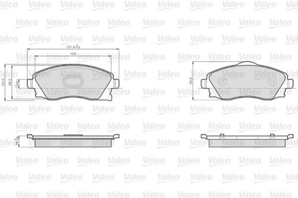 VALEO Brake pad kit 872225 for OPEL COMBO