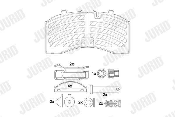29158 JURID prepared for wear indicator, with accessories Height 1: 108mm, Height: 108mm, Width: 210,8mm, Thickness: 30mm Brake pads 2915805390 buy