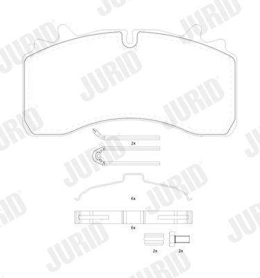29162 JURID prepared for wear indicator Height 1: 109,8mm, Height: 109,8mm, Width: 210,3mm, Thickness: 31mm Brake pads 2916205390 buy