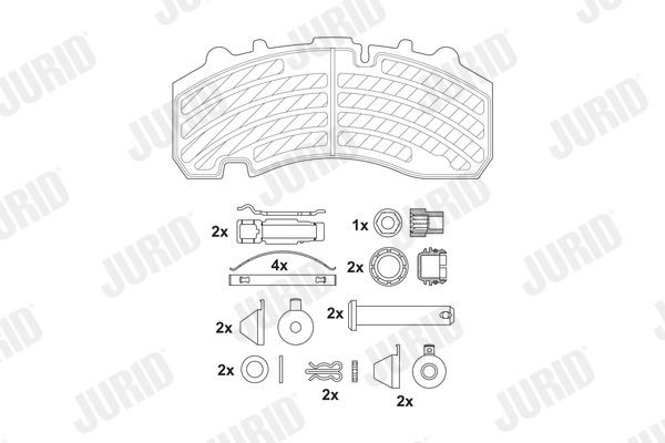 29167 JURID prepared for wear indicator Height 1: 109,5mm, Height: 109,5mm, Width: 248mm, Thickness: 30mm Brake pads 2916705390 buy