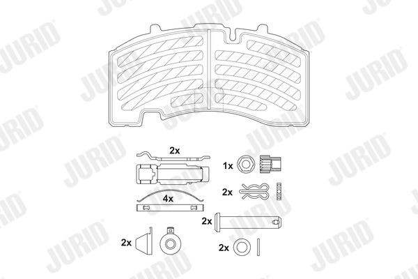 29171 JURID incl. wear warning contact Height 1: 108mm, Height: 108mm, Width: 210,8mm, Thickness: 30mm Brake pads 2917105390 buy
