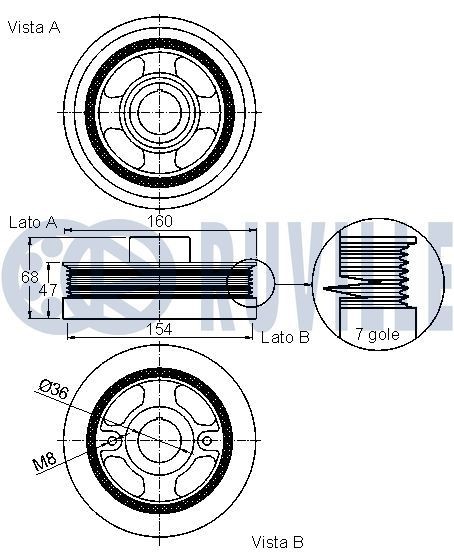 RUVILLE 55394 Deflection / Guide Pulley, v-ribbed belt 1340270
