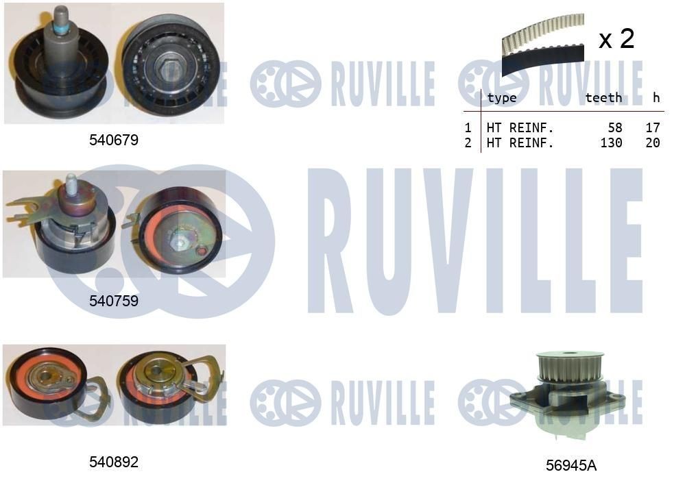 RUVILLE 56371 Tensioner pulley 06E 903 133AB