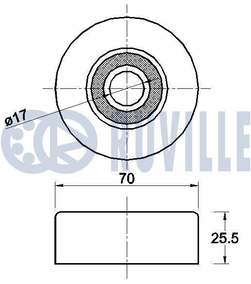 Original 56670 RUVILLE Deflection guide pulley v ribbed belt MITSUBISHI