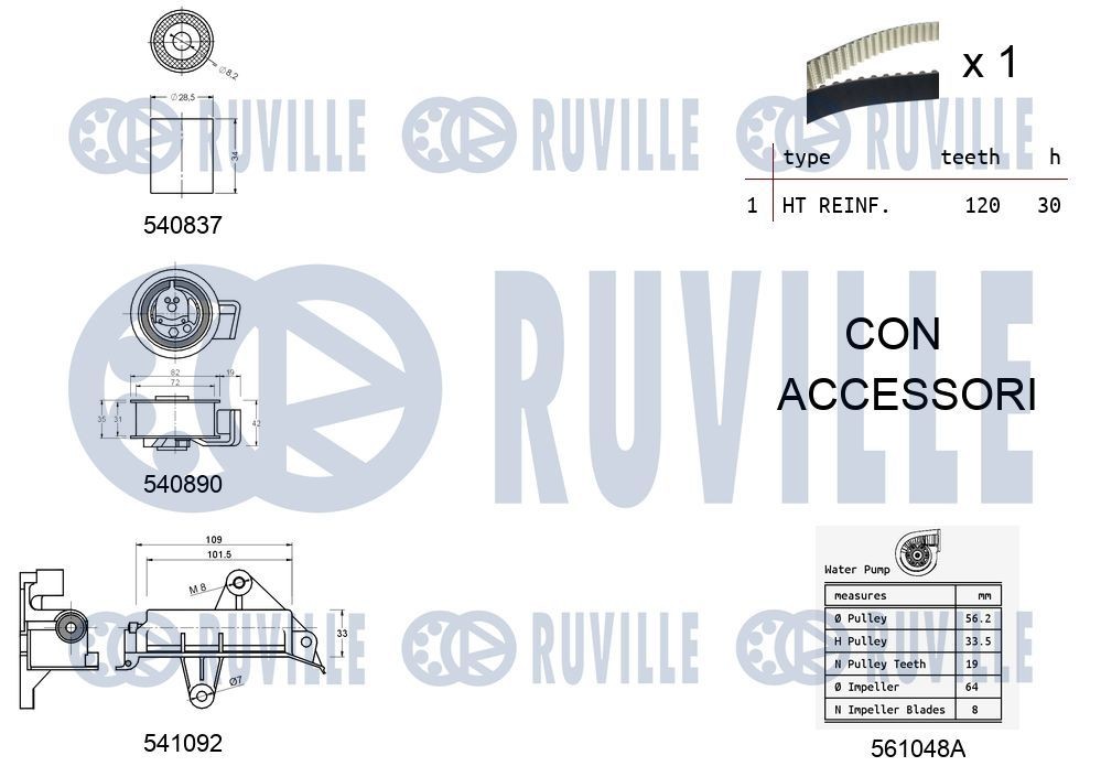 Original 57600 RUVILLE Idler pulley MINI