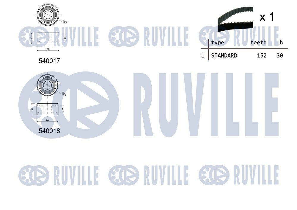 RUVILLE 6714 Wheel bearing kit 999 053 035 00