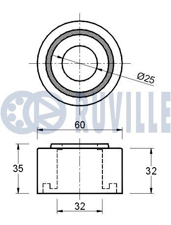 Great value for money - RUVILLE Deflection / Guide Pulley, v-ribbed belt 55632