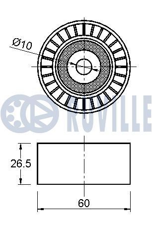 RUVILLE 56963 Deflection / Guide Pulley, v-ribbed belt 16603-0R010