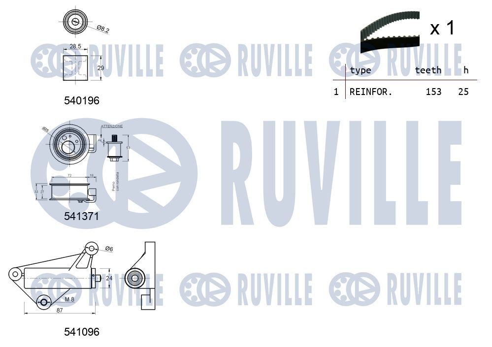 RUVILLE 67319 Water pump for v-ribbed belt use