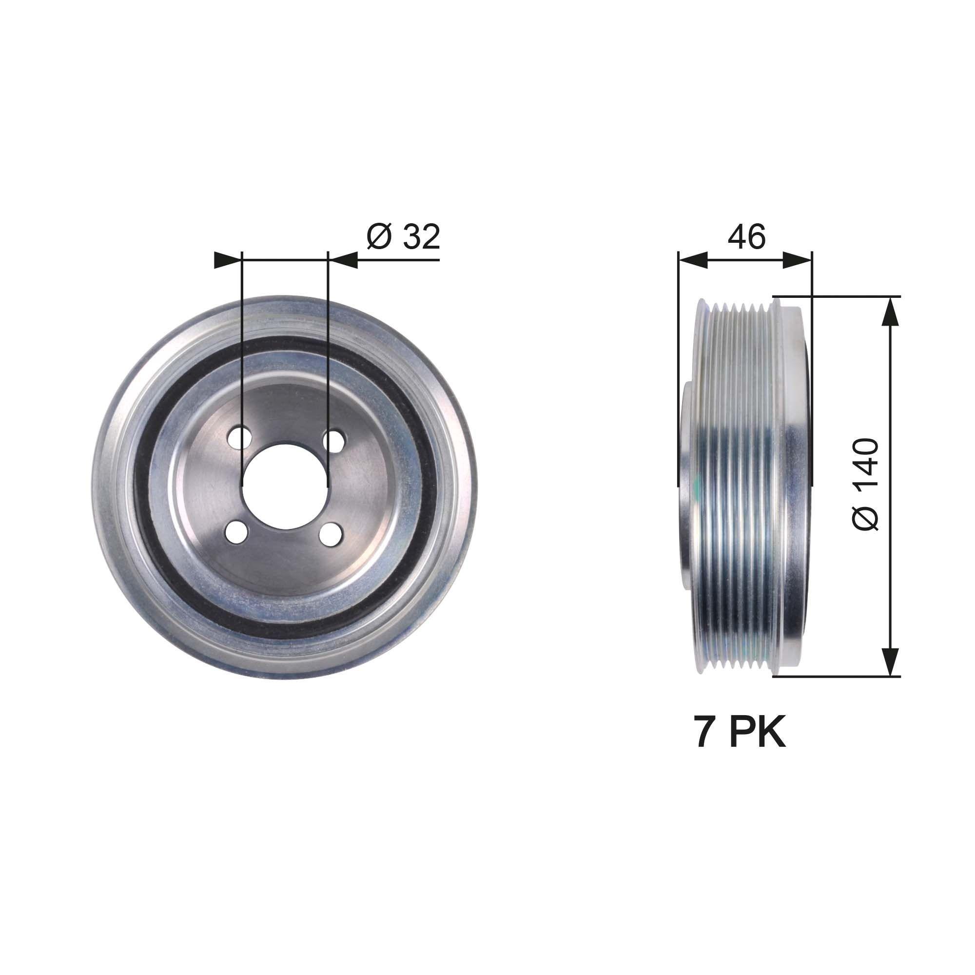 Iveco Crankshaft pulley GATES TVD1078 at a good price