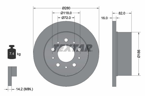 Opel ARENA Brake discs and rotors 7957669 TEXTAR 92157403 online buy