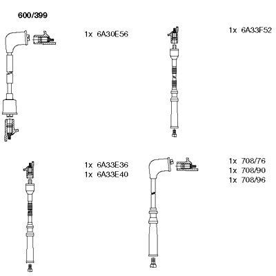 Original BREMI Ignition cable set 600/399 for MAZDA 929