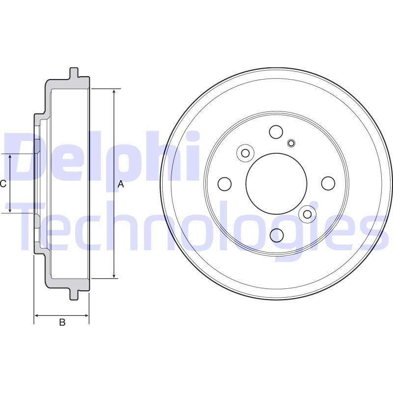 DELPHI Brake drum rear and front FORD Focus Mk2 Convertible (DB3) new BF525