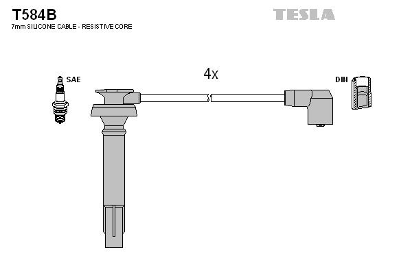 TESLA T584B Ignition Cable Kit