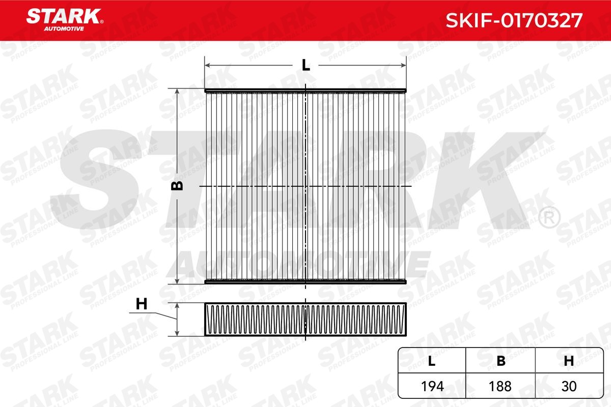STARK SKIF-0170327 Pollen filter Pollen Filter, 194 mm x 188 mm x 30 mm