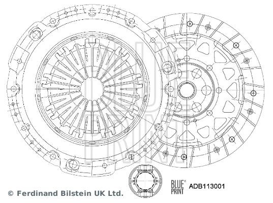 BLUE PRINT ADB113001 Clutch kit three-piece, with synthetic grease, with clutch release bearing, 228mm