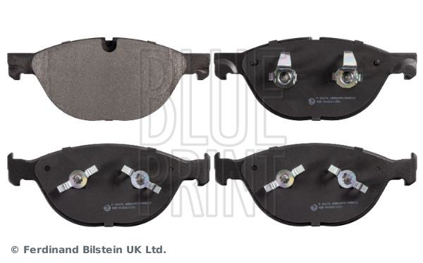 BLUE PRINT ADJ134227 Brake pad set Front Axle, prepared for wear indicator, with piston clip