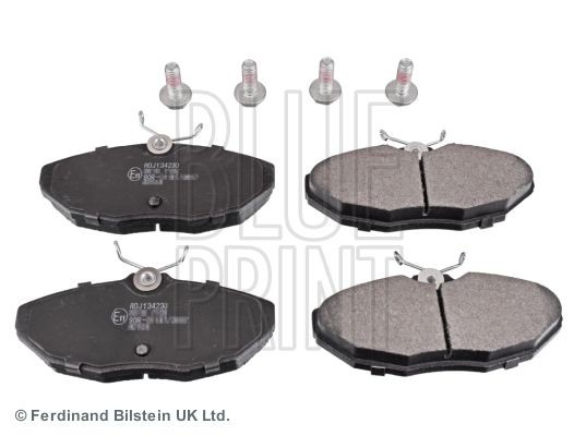BLUE PRINT ADJ134230 Brake pad set Rear Axle, with fastening material, with bolts/screws