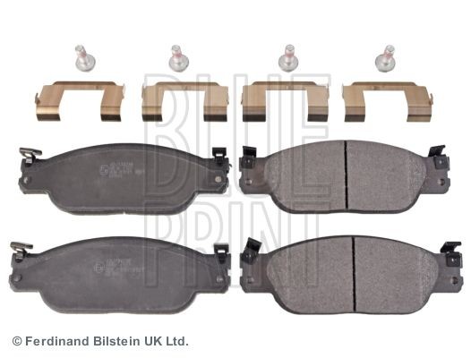 BLUE PRINT ADJ134238 Brake pad set Front Axle, with fastening material