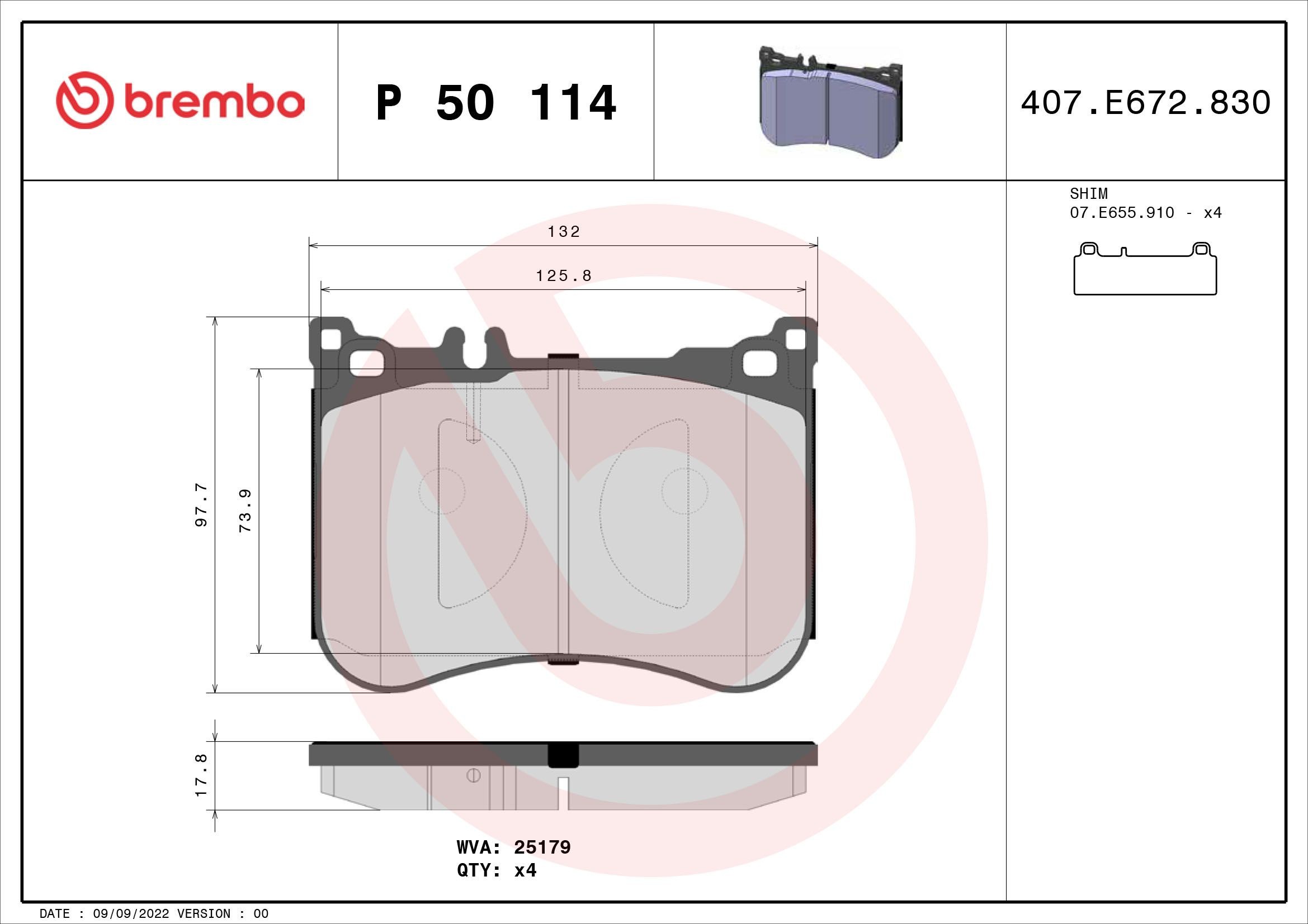 25179 BREMBO P50114 Sensor, fuel pressure Mercedes W222 S 450 367 hp Petrol 2022 price