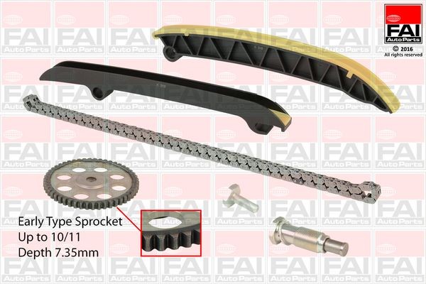 TCK208NG FAI AutoParts Timing chain set SKODA with gears, without gaskets/seals, Simplex, Low-noise chain