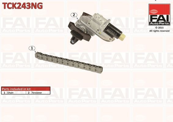 TCK243NG FAI AutoParts Timing chain set SKODA without gears, without gaskets/seals, Simplex, Bolt Chain