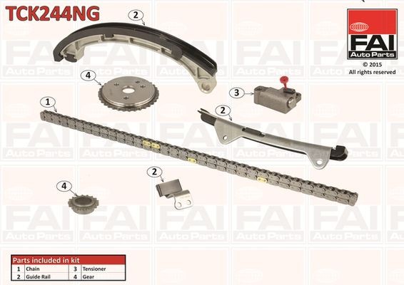 FAI AutoParts TCK244NG Timing chain kit with gears, without gaskets/seals, Simplex, Bolt Chain