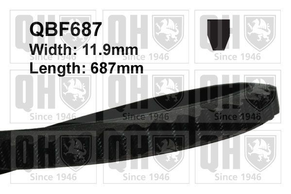 AVX11.9x687 QUINTON HAZELL Width: 11,9mm, Length: 687mm Vee-belt QBF687 buy