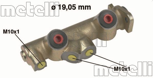 METELLI 05-0072 Brake master cylinder D1: 19,05 mm, Cast Iron