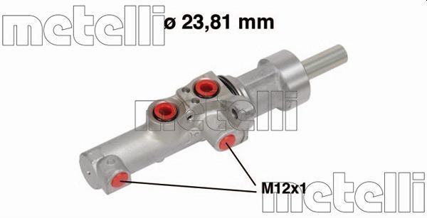 METELLI 05-0550 Brake master cylinder D1: 23,81 mm, Aluminium