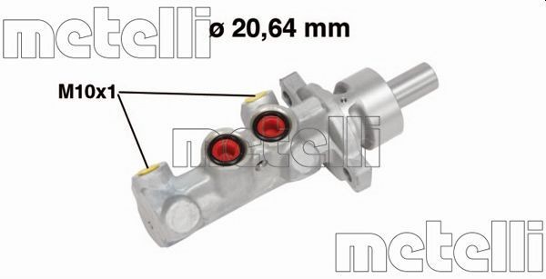 Brake master cylinder METELLI D1: 20,64 mm, Aluminium - 05-0709