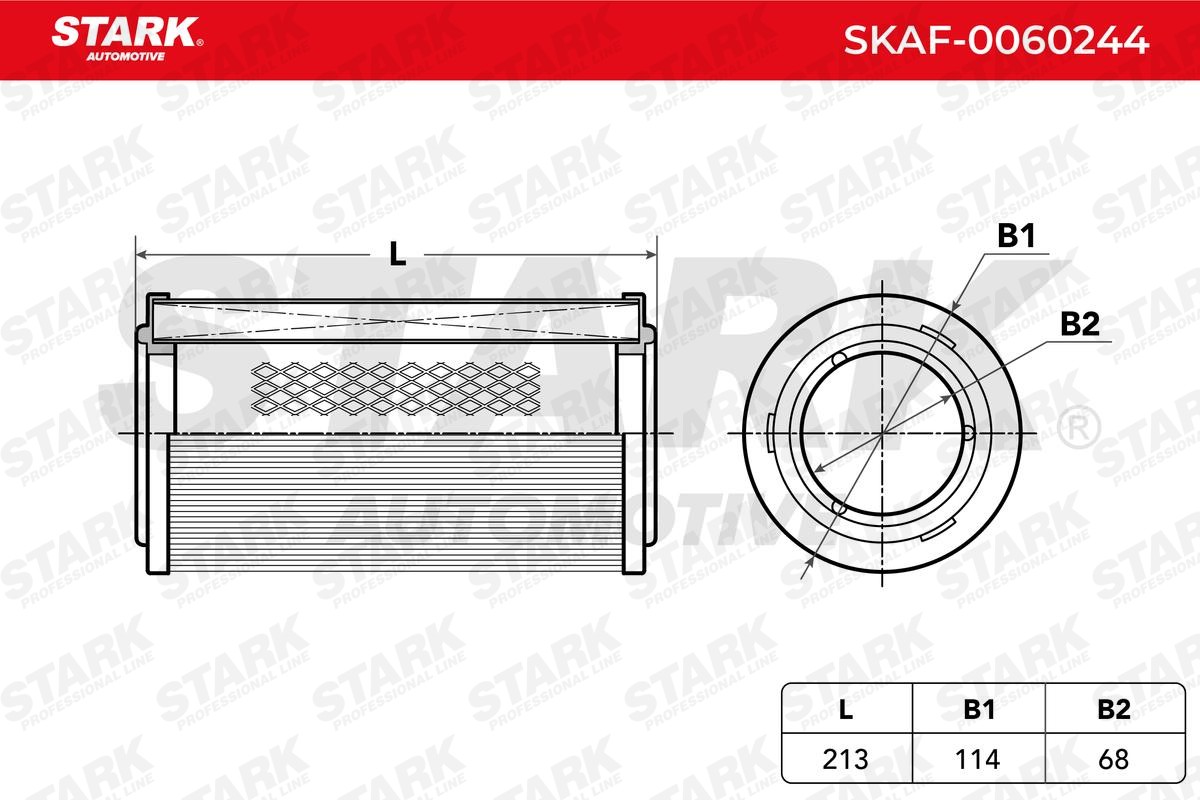 SKAF-0060244 Air filter SKAF-0060244 STARK 213mm, 114mm, Cylindrical, Filter Insert