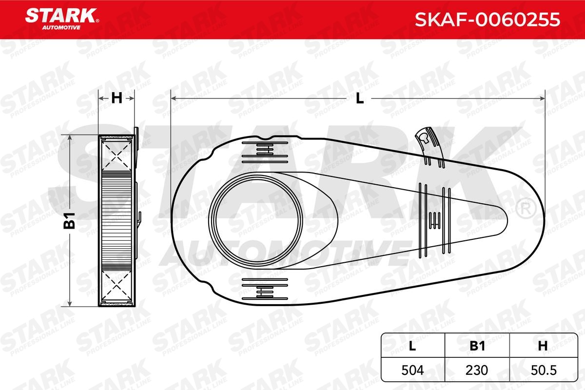 STARK SKAF-0060255 Engine filter 50.5mm, 230mm, Filter Insert, with pre-filter