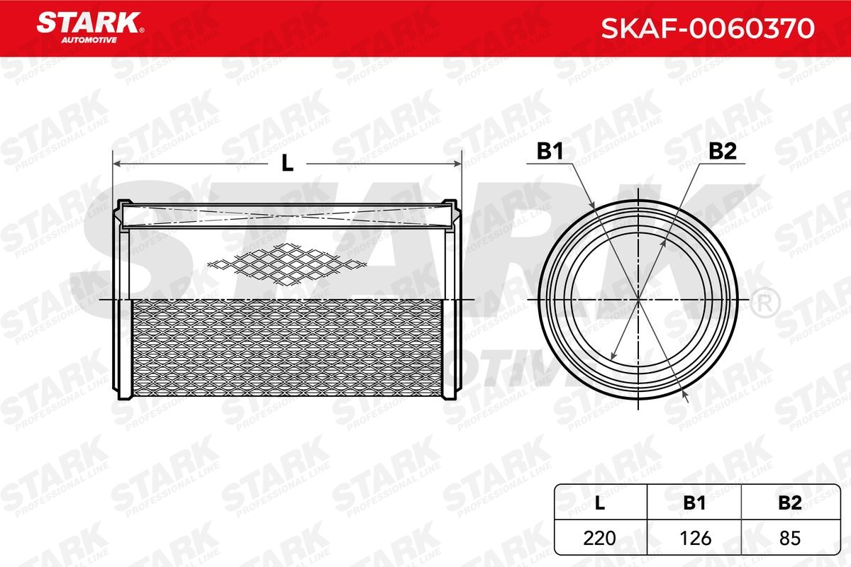 STARK SKAF-0060370 Engine filter 220mm, 127, 128,5mm, Filter Insert, Centrifuge, with cover mesh