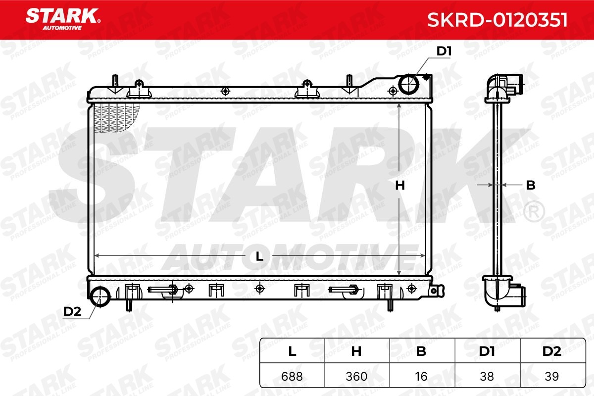 STARK Radiator, engine cooling SKRD-0120351 for Subaru Forester SG