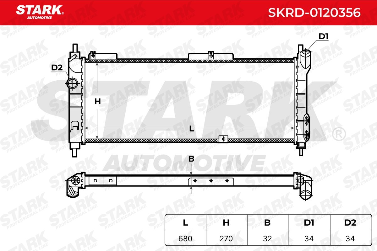 STARK Radiator, engine cooling SKRD-0120356