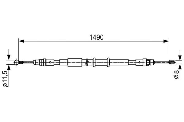 Great value for money - BOSCH Hand brake cable 1 987 482 553