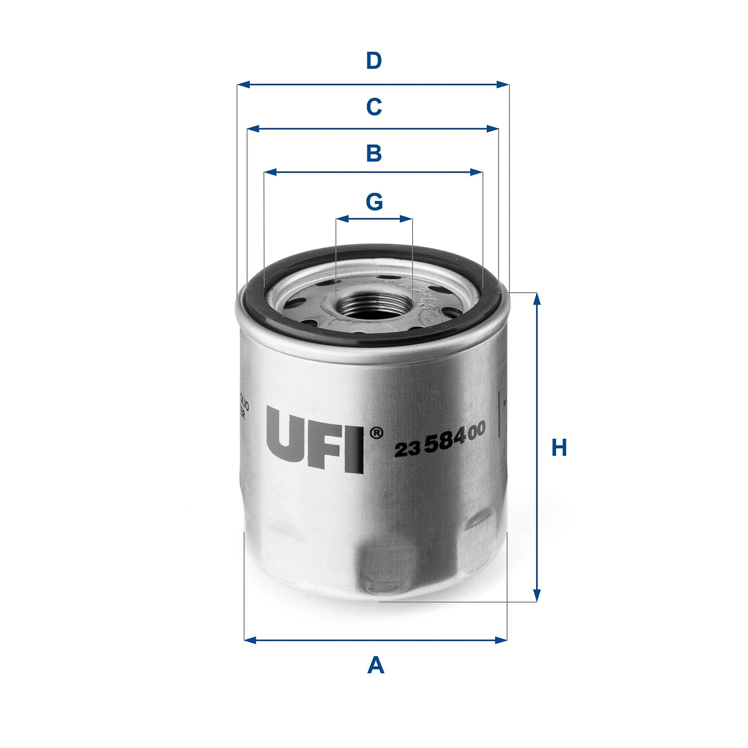 UFI M 22 X 1,5, Spin-on Filter Inner Diameter 2: 62mm, Outer Diameter 2: 72mm, Ø: 76, 78mm, Height: 85,5mm Oil filters 23.584.00 buy