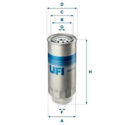 UFI Filter Insert Height: 176,5mm Inline fuel filter 24.017.00 buy