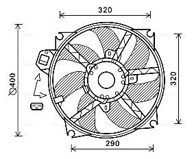 AVA COOLING SYSTEMS RT7563 Fan, radiator Ø: 400 mm, 12V, 250W, without integrated regulator