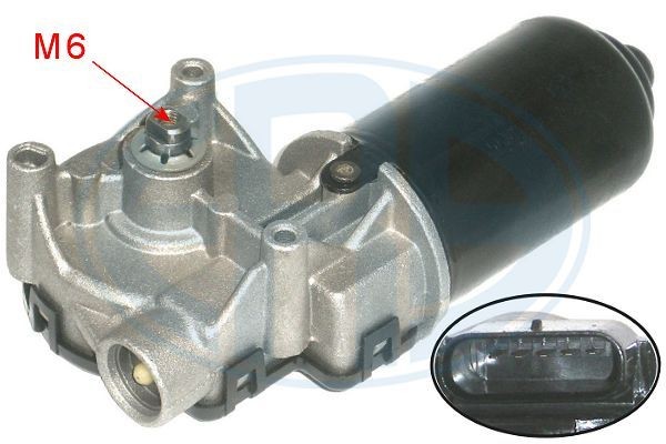 ERA 12V, Front, for left-hand drive vehicles Number of pins: 5-pin connector Windscreen wiper motor 460217 buy