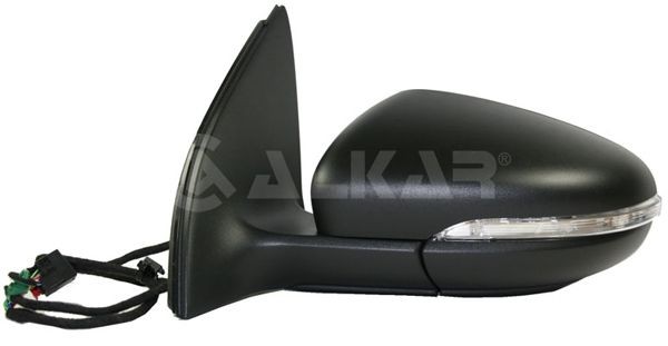 6126124 ALKAR Außenspiegel Gehäuse mit schwarzem Innenteil, rechts,  elektrisch, beheizbar, konvex, für Linkslenker für VW GOLF