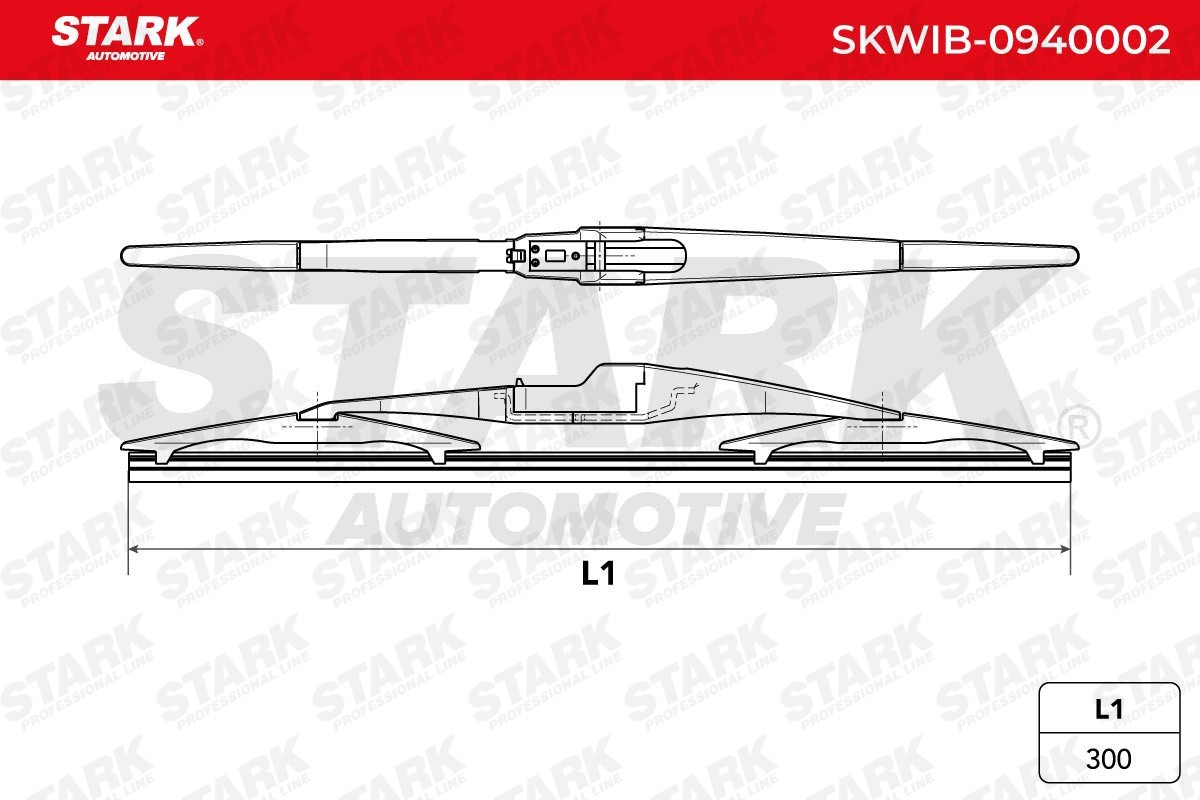 STARK SKWIB-0940002 Scheibenwischer 300mm hinten, Standard