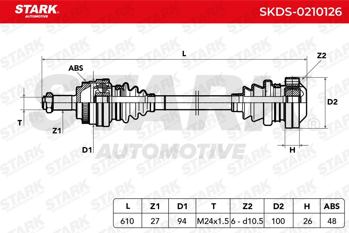 STARK Axle shaft SKDS-0210126 for BMW 3 Series, Z3