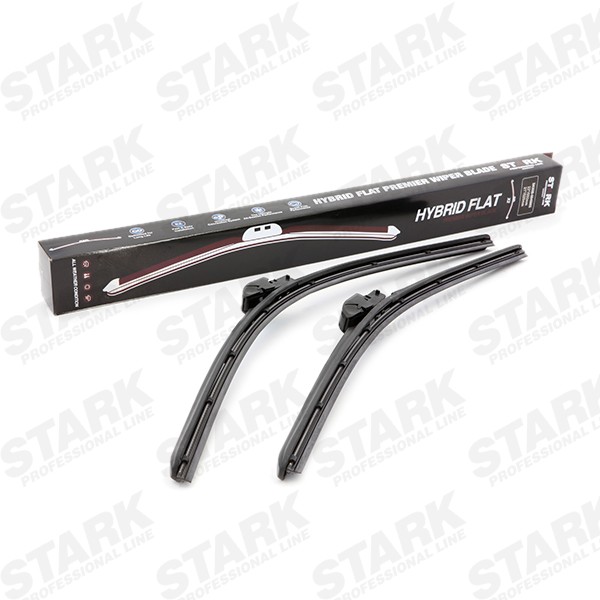 STARK SKWIB-0940073 Wiper blade 600, 530 mm Front, Flat wiper blade, Beam, with spoiler, for left-hand drive vehicles, 24/21 Inch