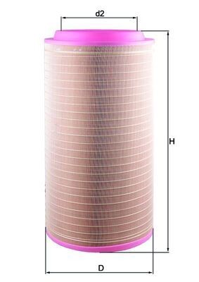 MAHLE ORIGINAL LX 3599 Air filter 594,0mm, 298,0mm, Filter Insert