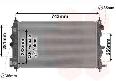 08002046 VAN WEZEL Radiators CHEVROLET Aluminium, 680 x 394 x 28 mm, Brazed cooling fins