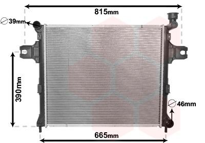 VAN WEZEL Aluminium, 590 x 520 x 34 mm, Brazed cooling fins Radiator 21002059 buy