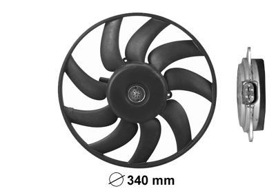 VAN WEZEL 0327747 Fan, radiator Ø: 340 mm, with electric motor